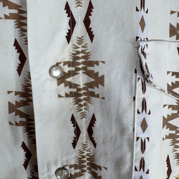 Mens Vintage Panhandle Slim Pearl Snap Western Aztec Shirt Short Sleeve XXL - Picture 14 of 14